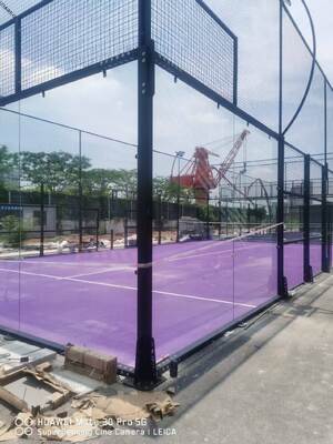 International Standard Padel Court Portable Frame Aluminiumlegierung DIY-freundlich Hochleistungs-Handels Acryl Oberfläche Padel Court für Schulen Stoßdämpfer Top-Grade Panorama